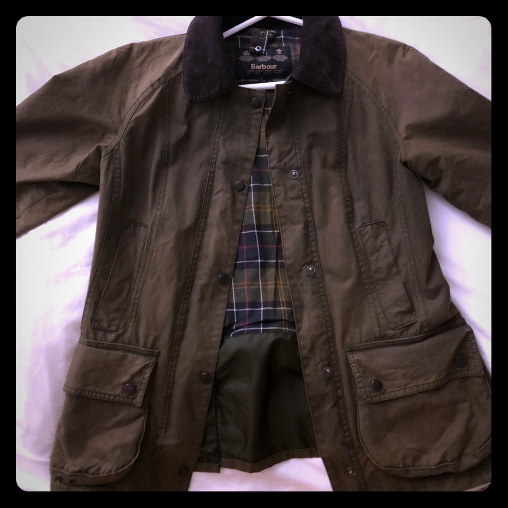 Barbour classic olive beadnell jacket size 4